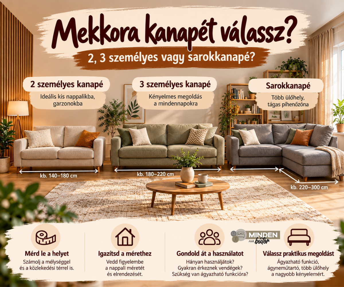 Mekkora kanapét válassz? – 2, 3 személyes vagy sarokkanapé?